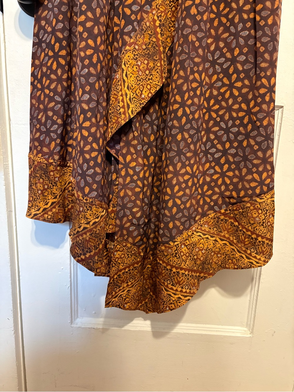 Ulla Johnson Brown & Gold Tiered Maxi Dress with Ruffle Detail. NWT - Picture 9 of 14